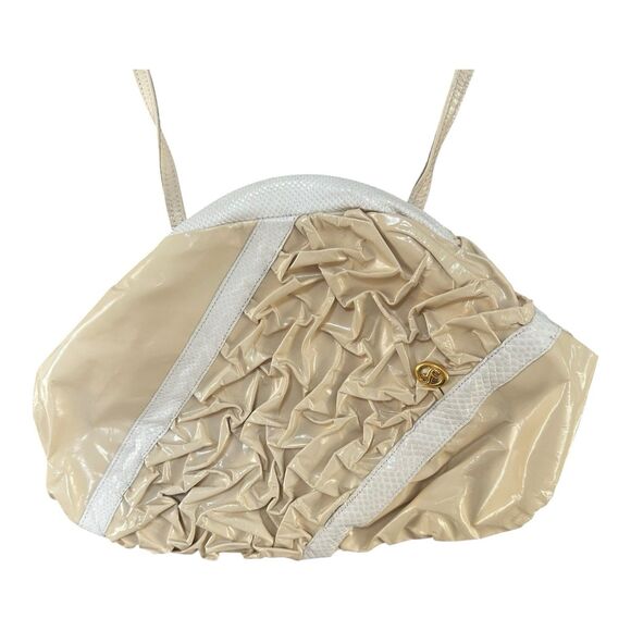 VTG Carlo Fiori Matelassé Handbag Italy Genuine Reptile Leather Original Tags - Picture 4 of 16